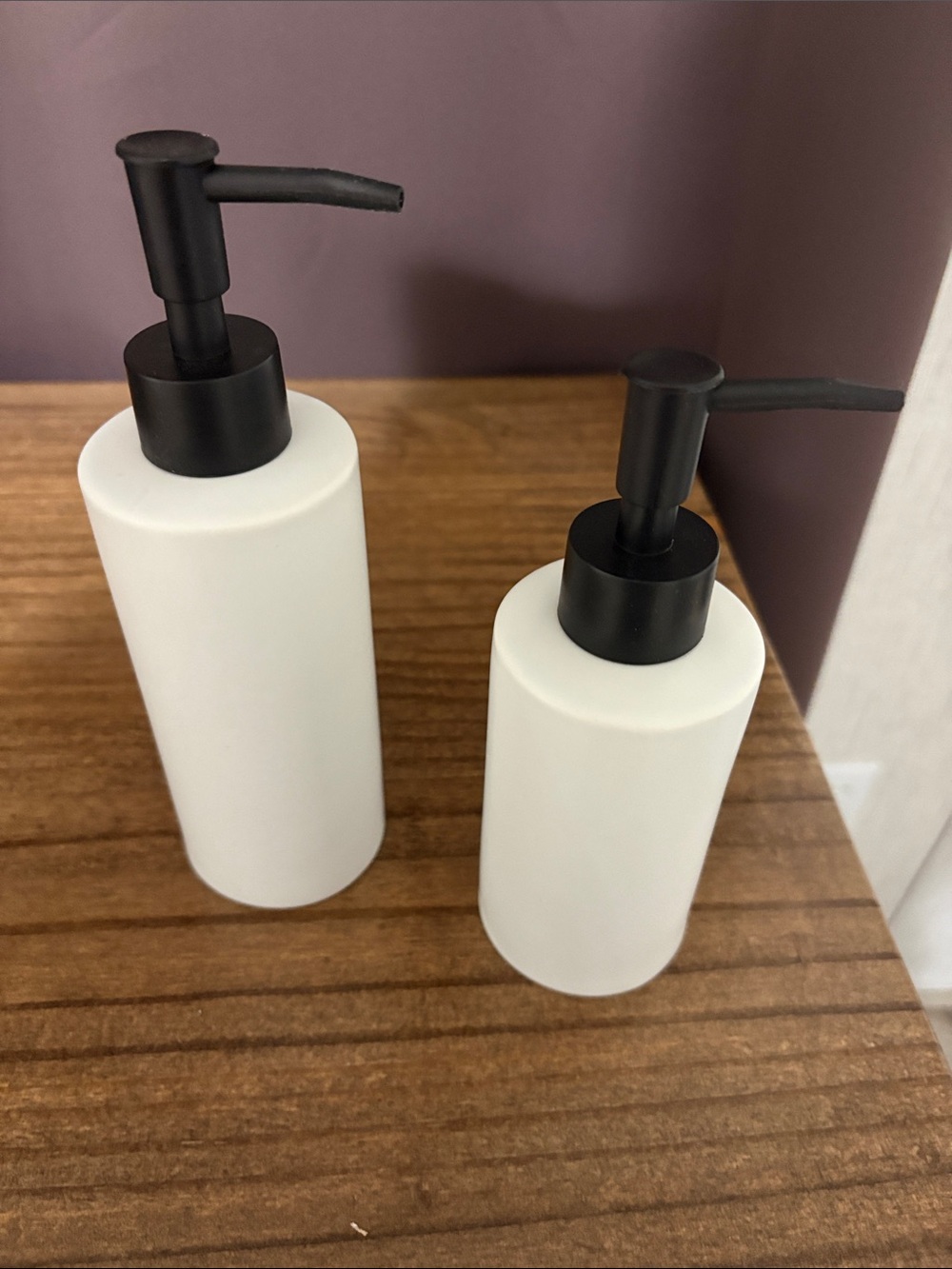 Home Accents White Refillable Soap Dispenser with Black Pump - Set of 2